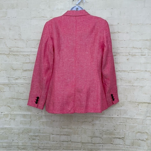 Talbots Pink Linen Button Lined Blazer NWOT - Picture 6 of 12